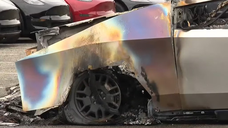 Burned Cybertruck