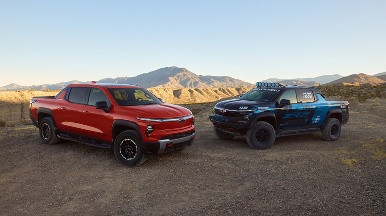 2026 Chevy Silverado EV Trail Boss and the Chevy Silverado EV ZR2 race truck