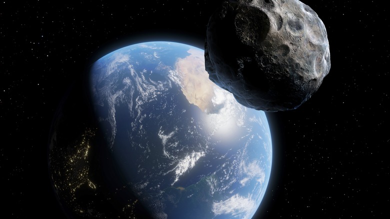 An asteroid approaching Earth