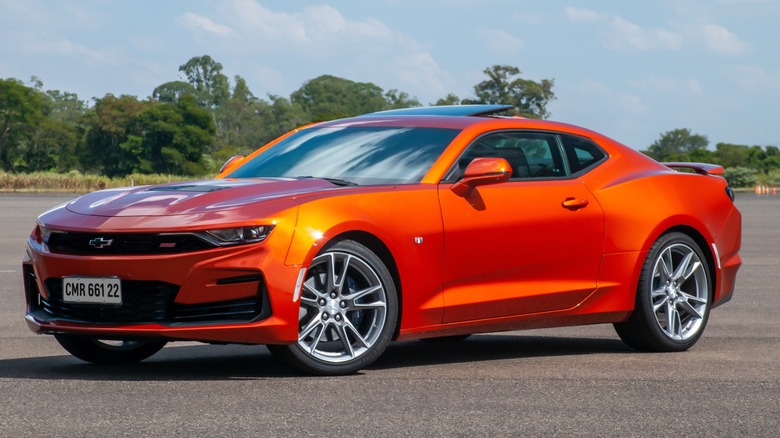 Chevrolet Camaro coupe in orange