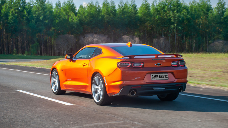 Chevrolet Camaro coupe in orange