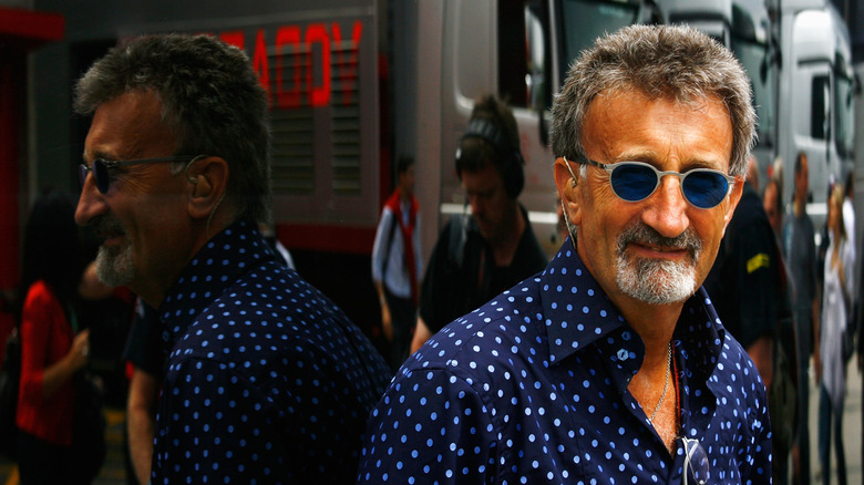 A photo of Eddie Jordan in the F1 paddock.