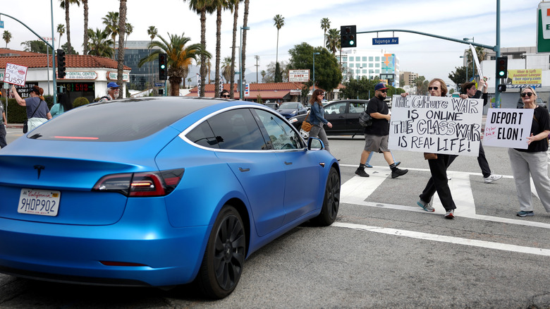 Tesla protest