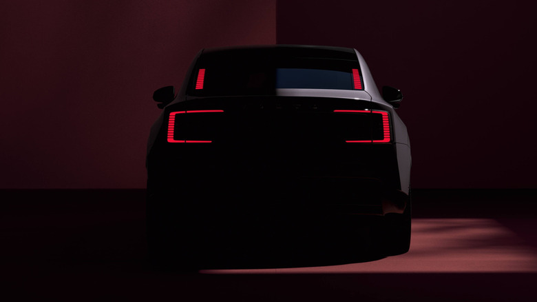 Teaser of the rear end of the Volvo ES90