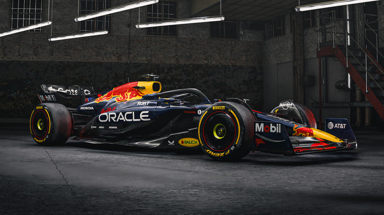 A render of the 2025 Red Bull Formula 1 car.