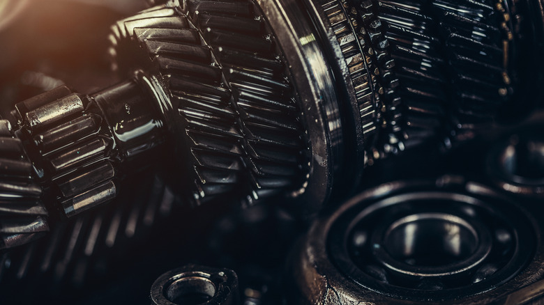 Gears from inside a transmission.