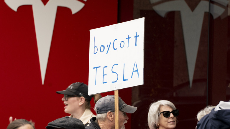 tesla protest