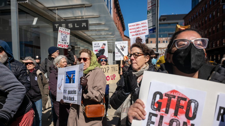 Tesla protest