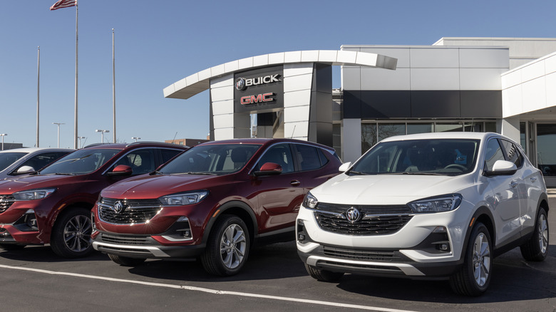 Buick Encore SUV display. The Encore has Amazon Alexa, Apple CarPlay and Android Auto built in.