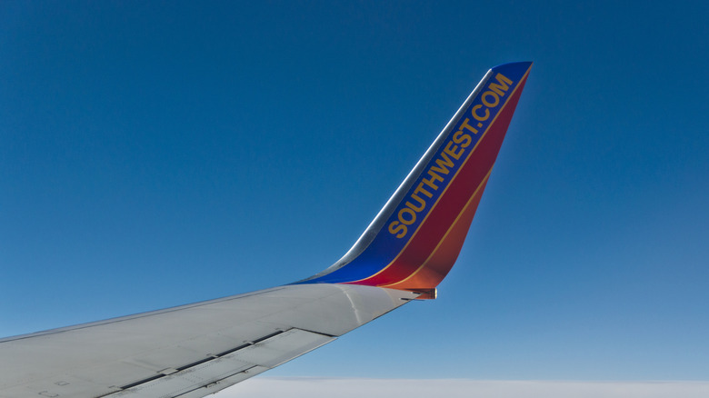 Southwest logo on plane tail