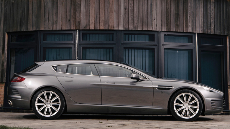 A photo of a silver Aston Marin Rapide estate car.