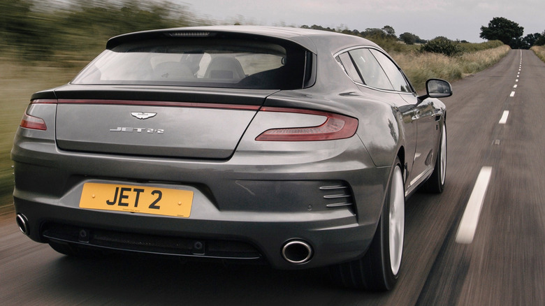 A photo of the rear of an Aston Martin estate car.