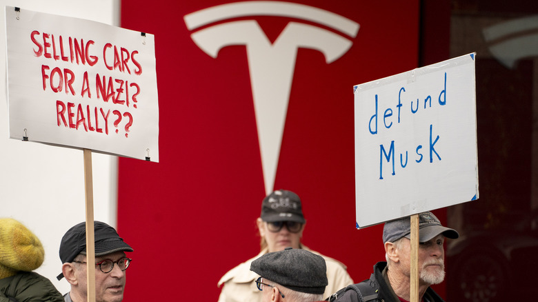 Tesla protest