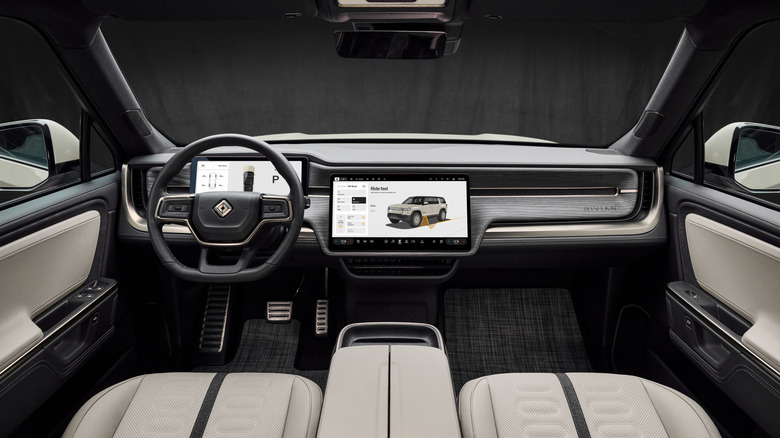 Dashboard of a Rivian California Dune Edition