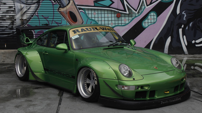 A green RWB Porsche 911