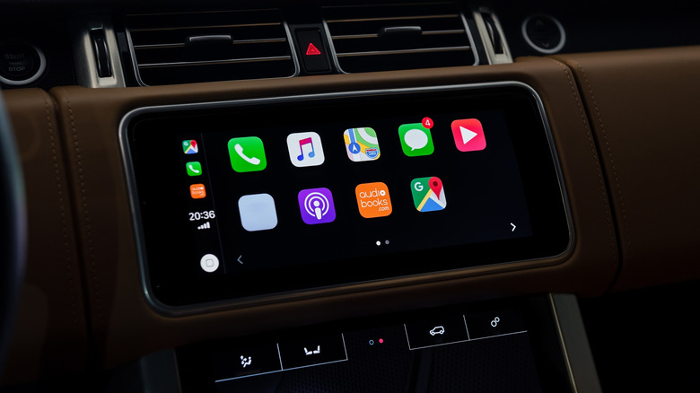 A photo of CarPlay running on a dash.