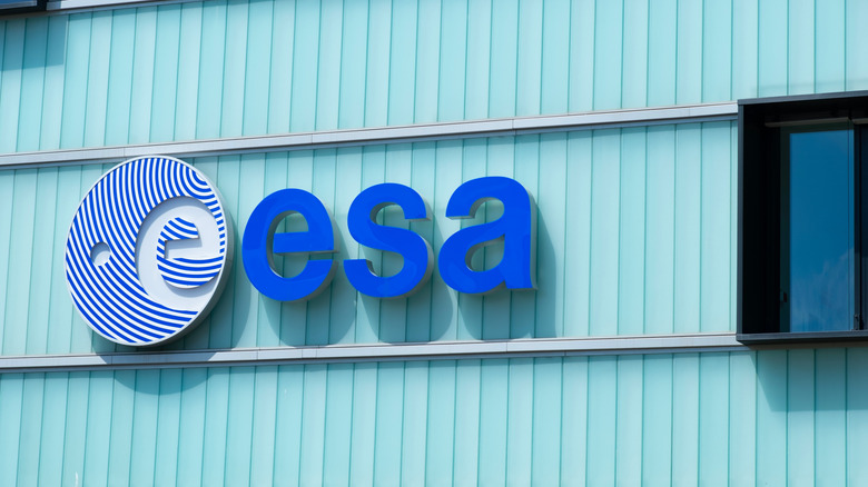 A photo of the European Space Agency logo.