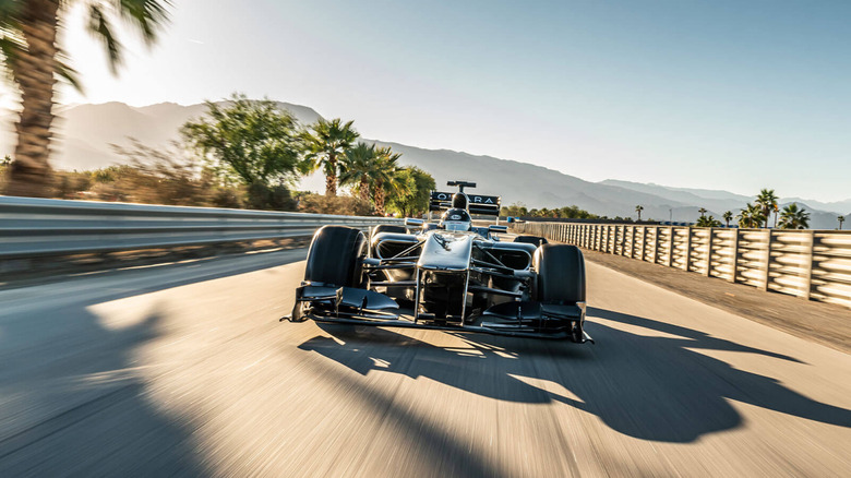 A photo of the front of the TDF race car.