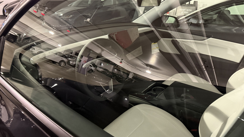 Interior of a new Tesla Model Y