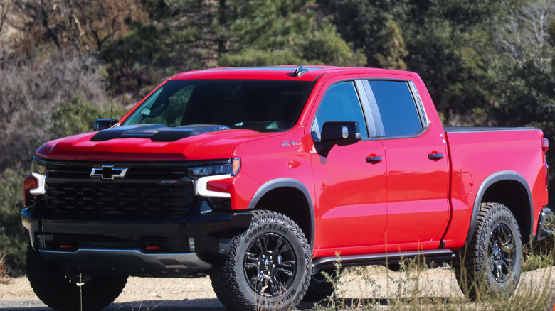 Silverado ZR2 on trail