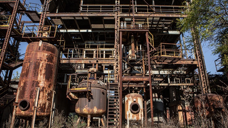 the rusted remains of one of the most devastating chemical spills in human history