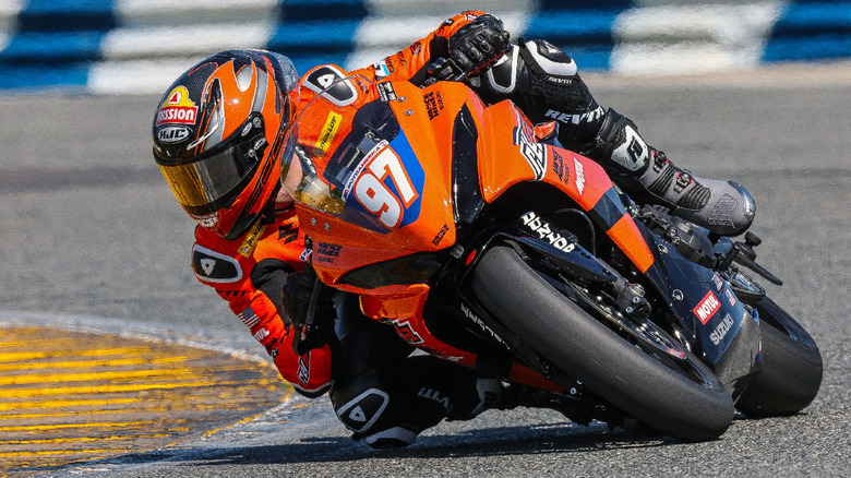 A Suzuki GSX-8R, like my own bike, at the Daytona 200