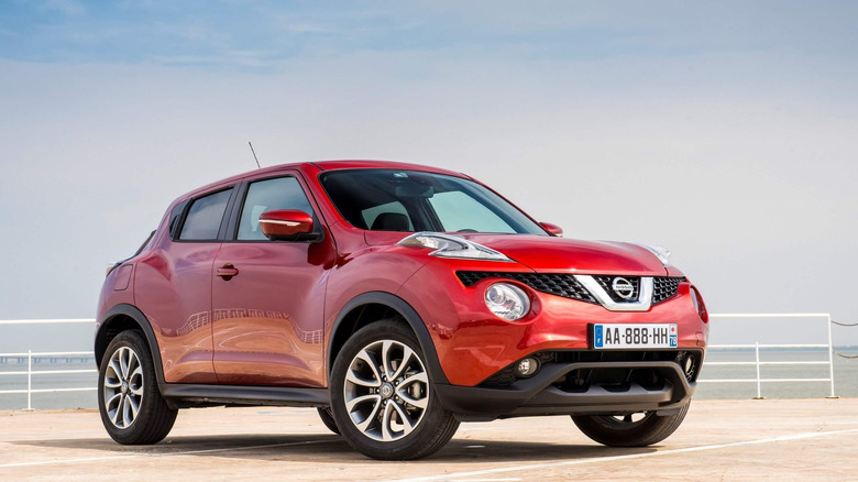 A photo of a Nissan Juke SUV.