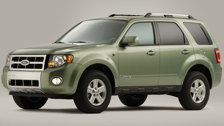 A photo of a green Ford Escape SUV.