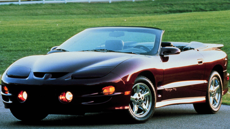 A photo of a Pontiac Firebird muscle car.