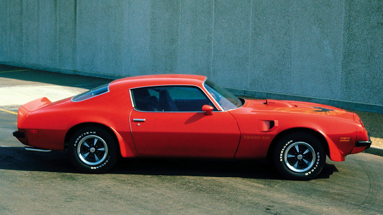 A photo of a Pontiac Firebird Trans Am muscle car.