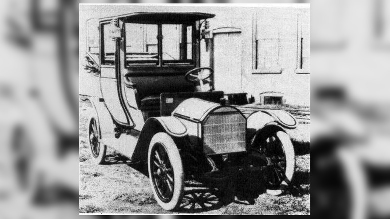 Black and white image of a Ewing automobile. Date unknown.