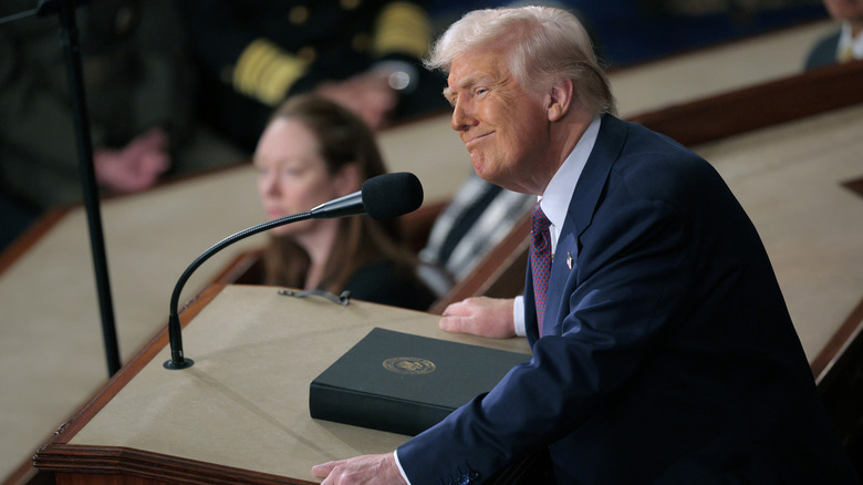 A photo of Donald Trump looking a bit like a frog.