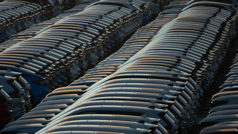 Cars waiting to be shipped