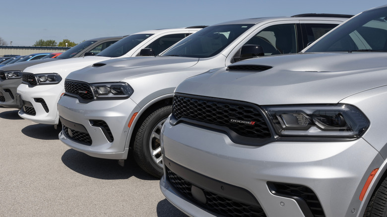 Dodge Durangos at a dealership