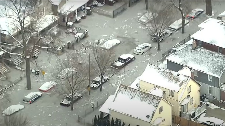 Flooded and damaged cars in Southwest Detroit