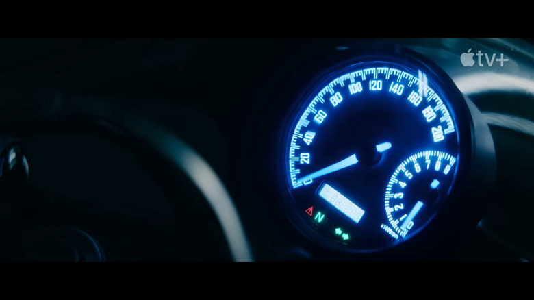 A motorcycle gauge cluster