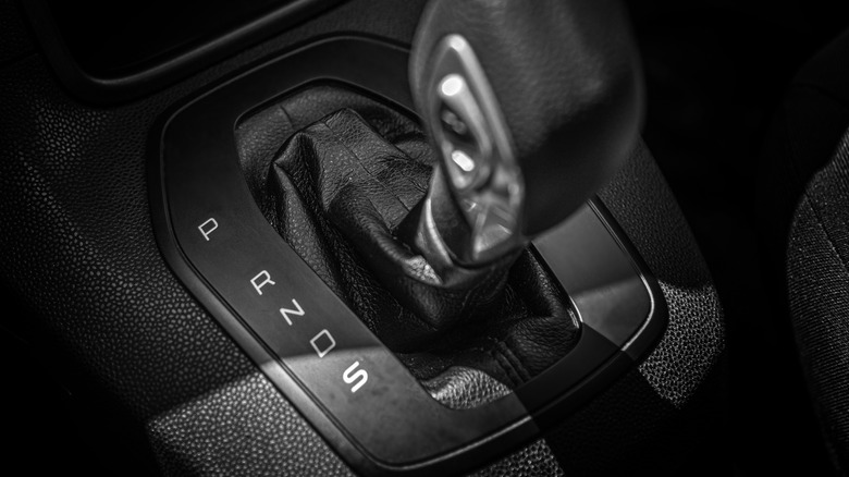 A photo of an automatic gear selector.