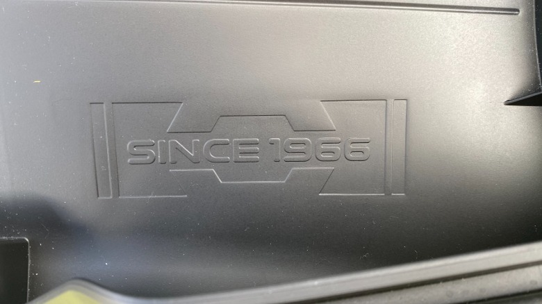 close up of the since 1966 badge