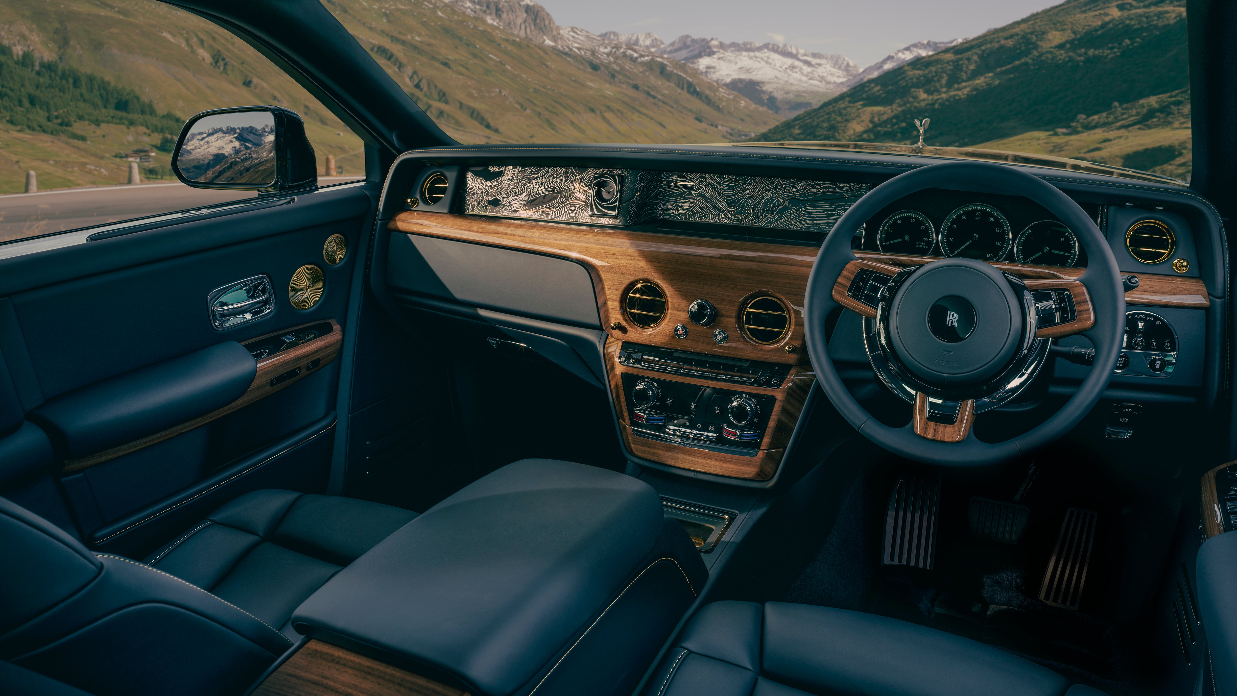 Dashboard of the Rolls-Royce Goldfinger one-off