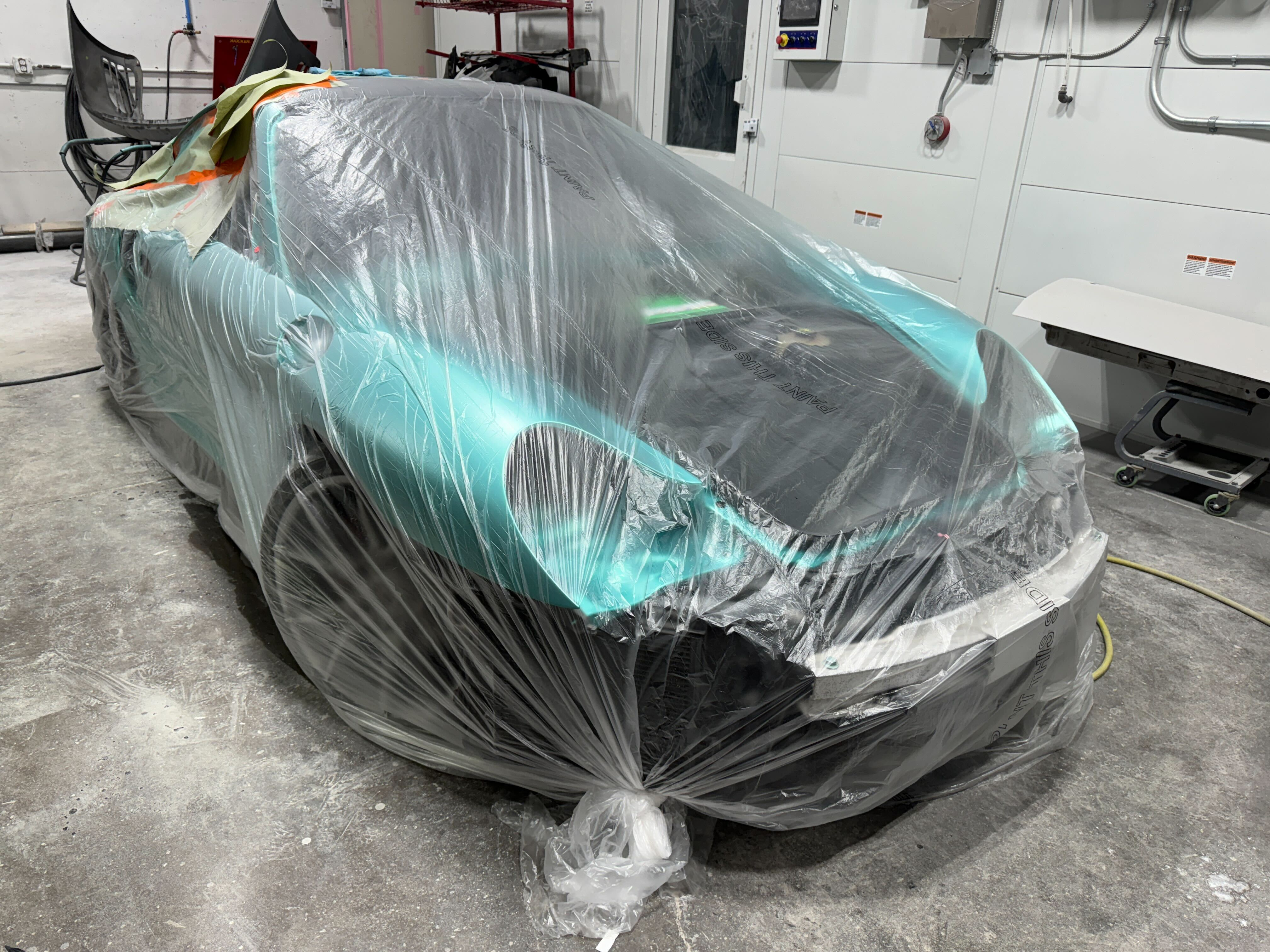 Porsche 996 Turbo Ocean Jade Metallic under wraps