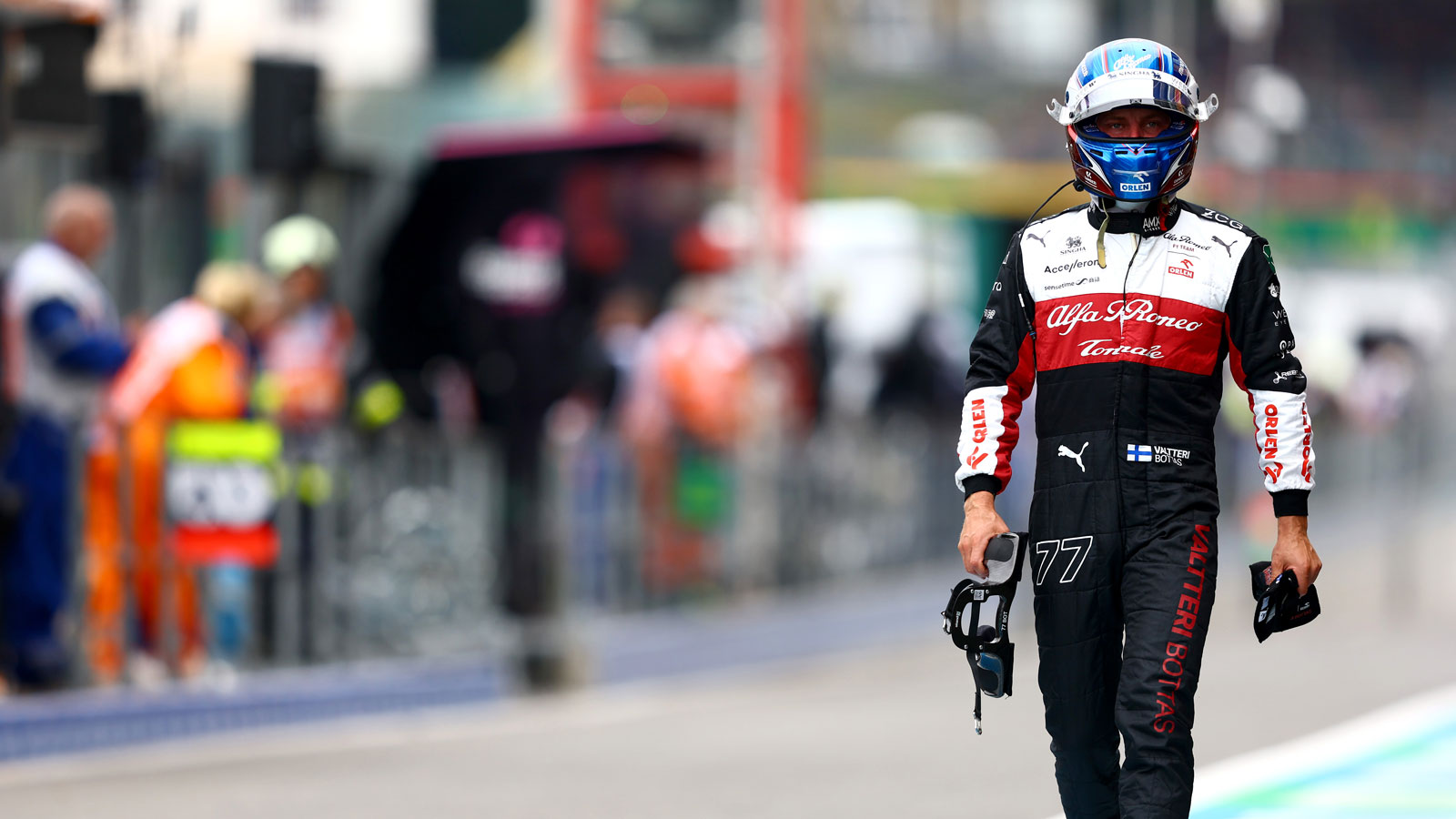 A photo of Valtteri Bottas in his Alfa Romeo race suit. 