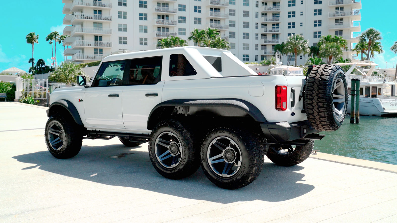 A side view of the Dark Horse truck. 