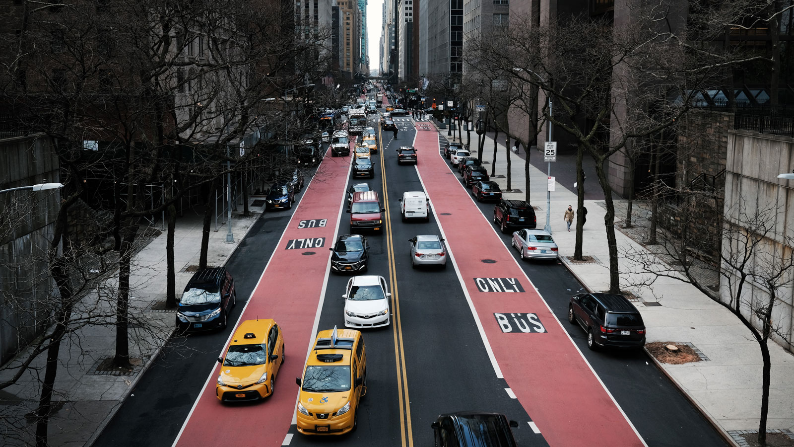 Photo of traffic on a New York City street. 