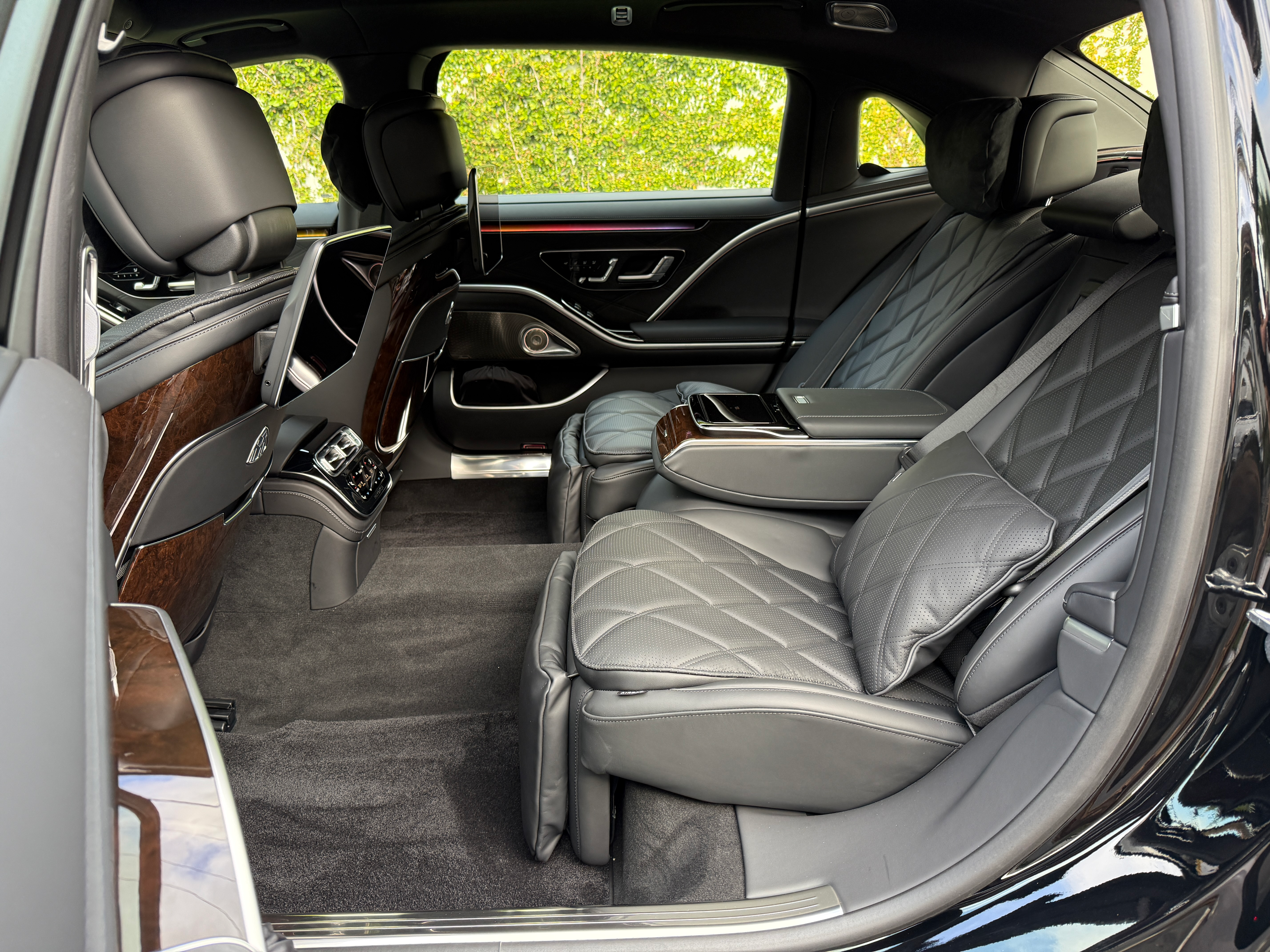 Back seat of a Mercedes-Maybach S680