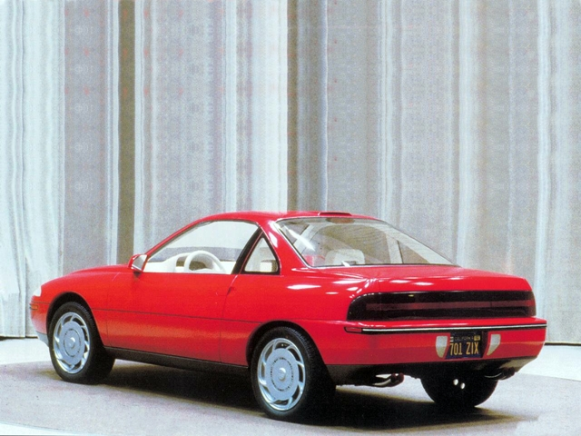 Rear quarter view of a Mazda Miata prototype.