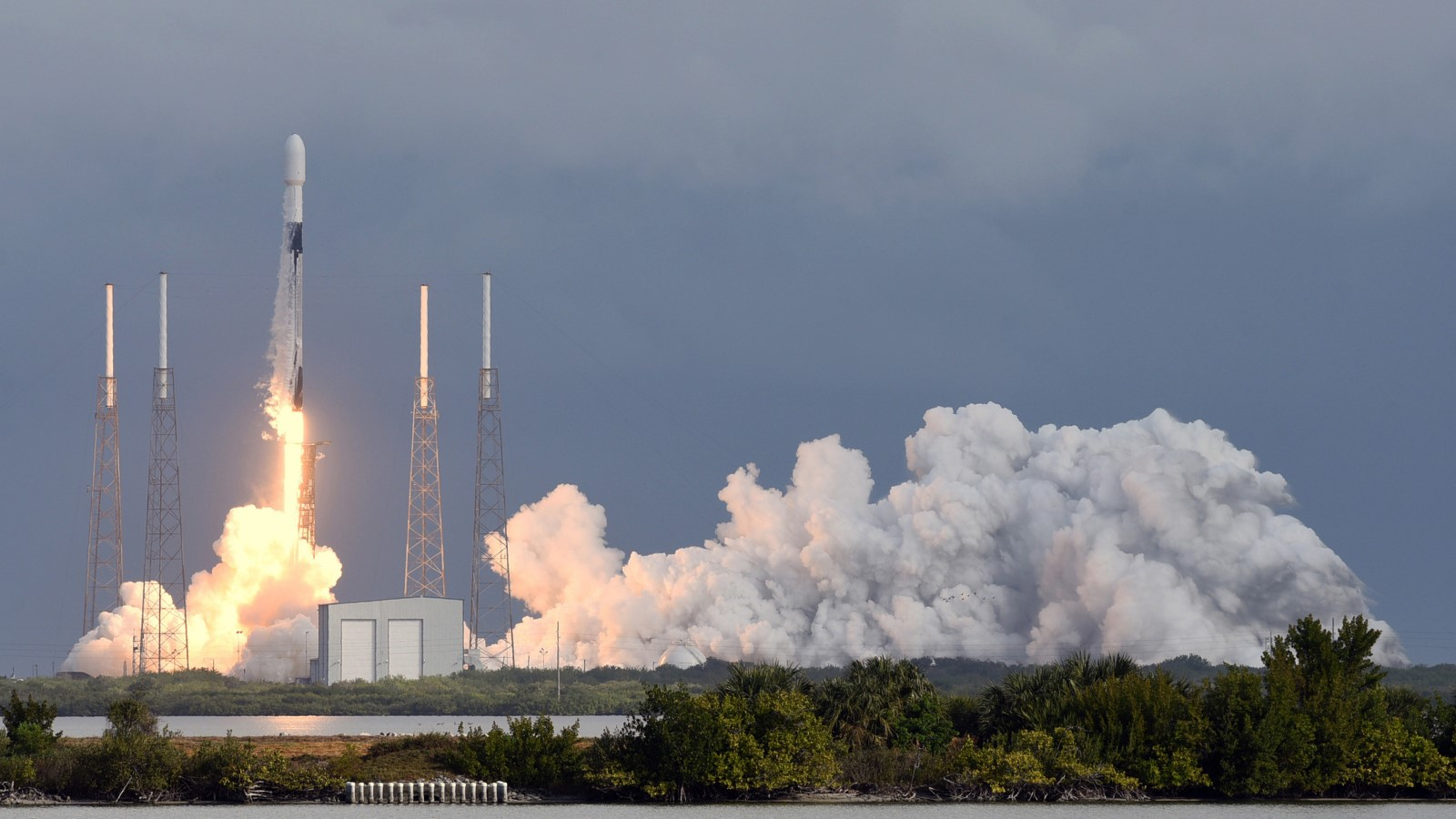 A photo of a SpaceX rocket launching. 