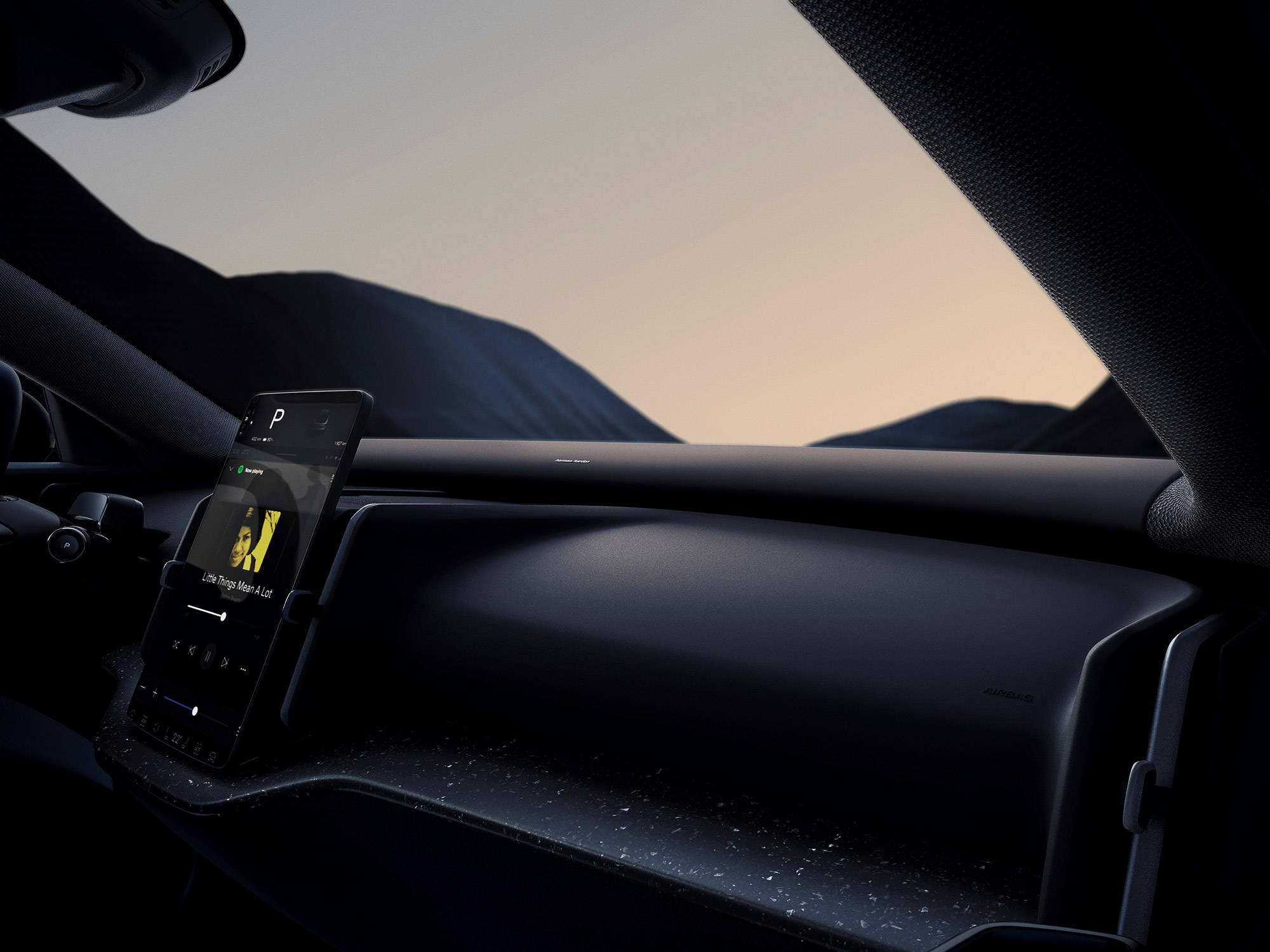 Volvo EX30 interior dashboard render