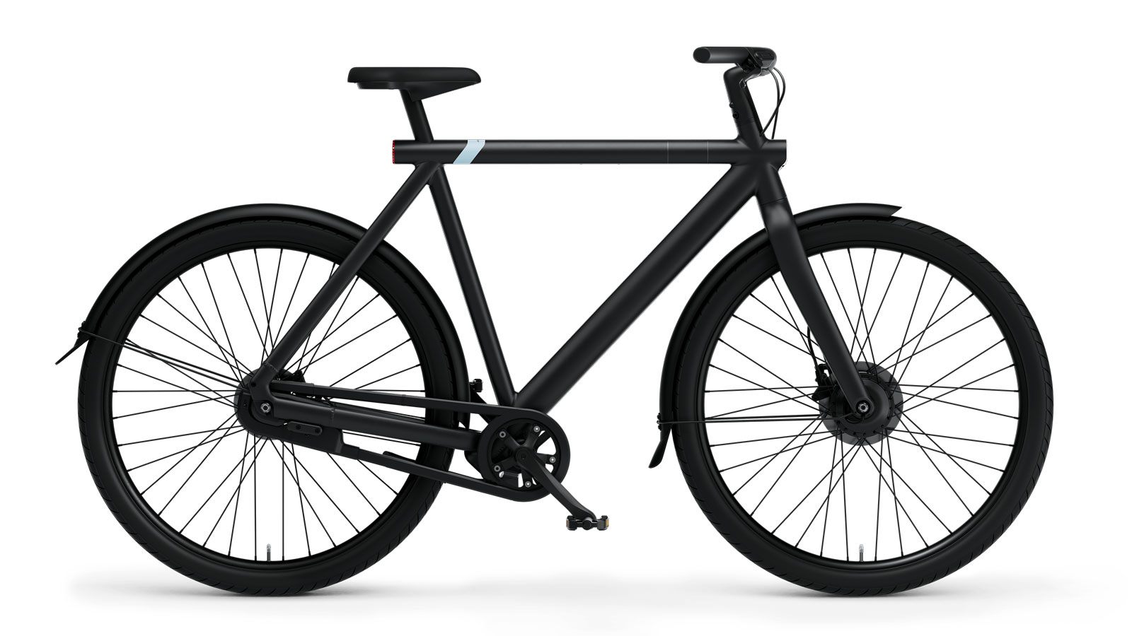 A photo of a black VanMoof S3 bike. 