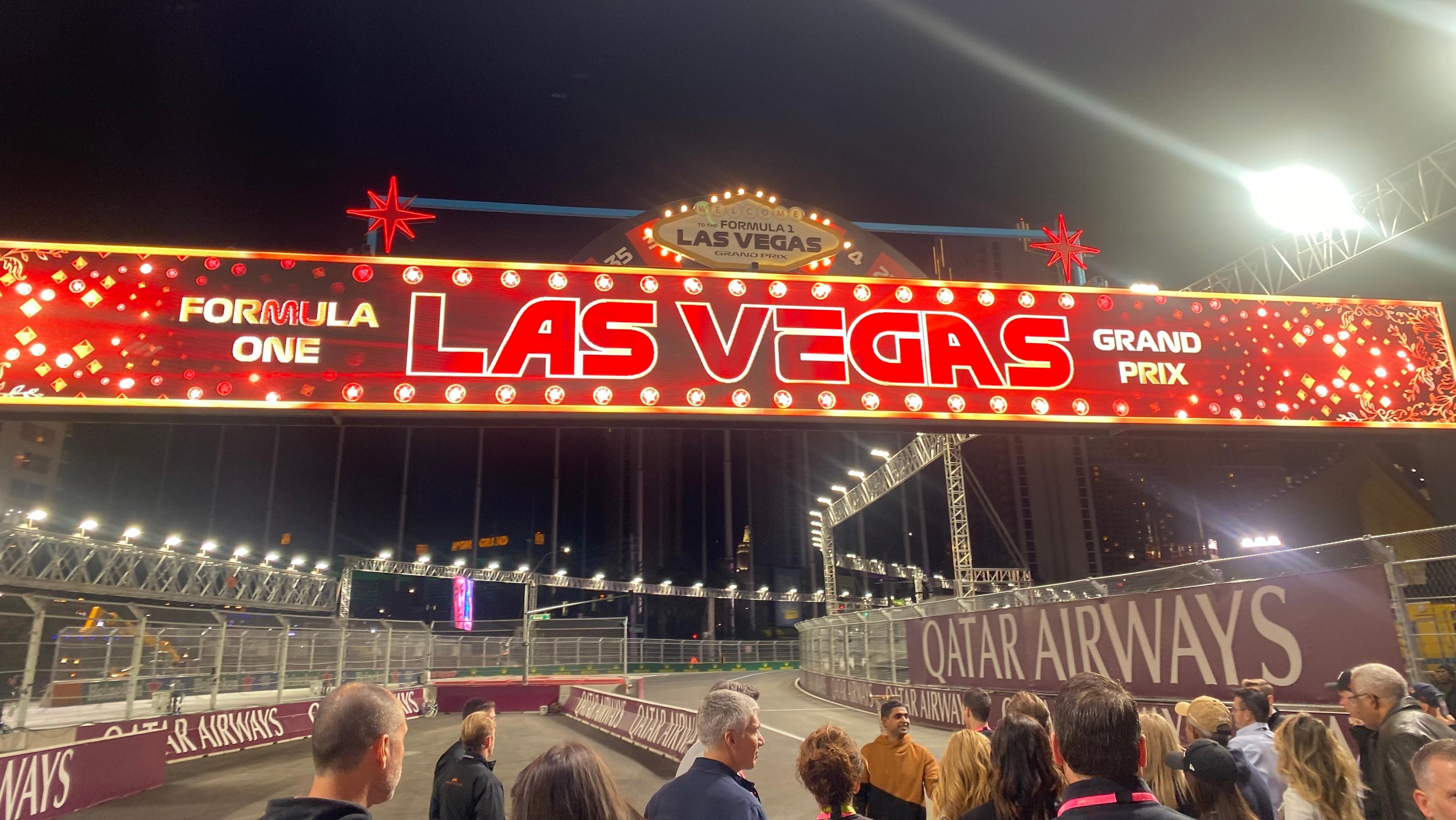 A photo of the FOrmula 1 las vegas sign 