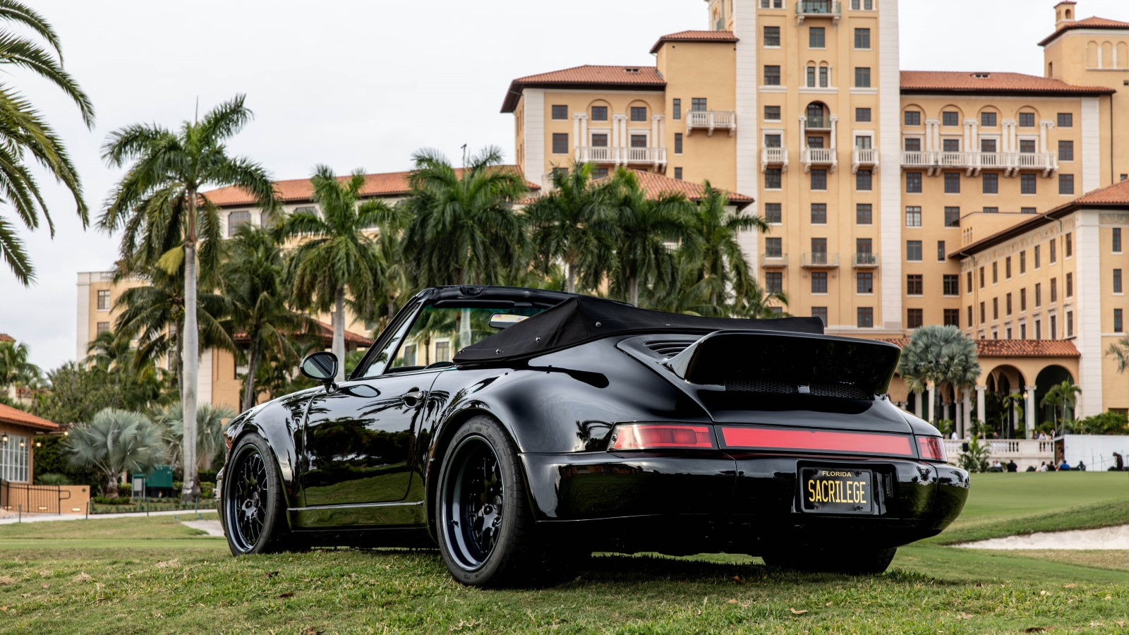 A photo of an EV converted Porsche 911. 